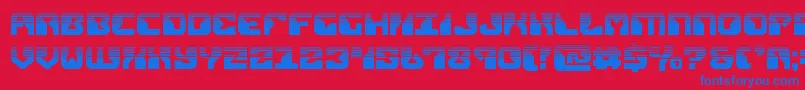 replicanthalf-Schriftart – Blaue Schriften auf rotem Hintergrund