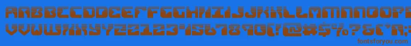 フォントreplicanthalf – 茶色の文字が青い背景にあります。