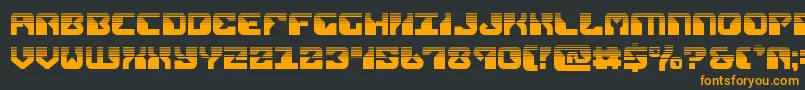 replicanthalf-Schriftart – Orangefarbene Schriften auf schwarzem Hintergrund