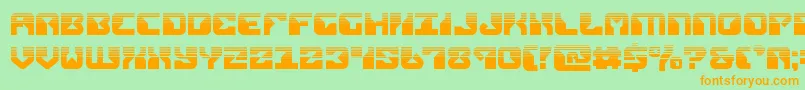 replicanthalf-Schriftart – Orangefarbene Schriften auf grünem Hintergrund