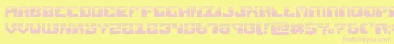 replicanthalf-fontti – vaaleanpunaiset fontit keltaisella taustalla