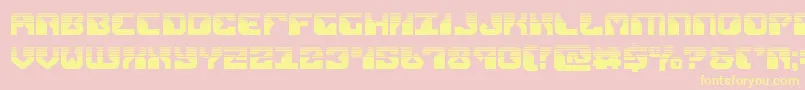 replicanthalf-fontti – keltaiset fontit vaaleanpunaisella taustalla