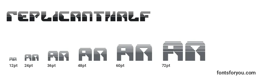 Размеры шрифта Replicanthalf