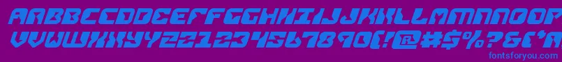 replicantital Font – Blue Fonts on Purple Background