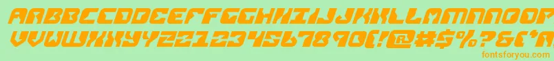 replicantital Font – Orange Fonts on Green Background