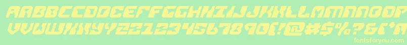 replicantital Font – Yellow Fonts on Green Background