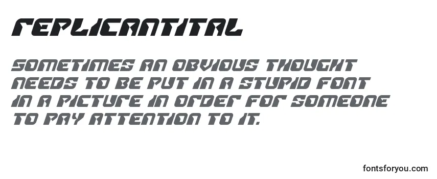 Review of the Replicantital Font