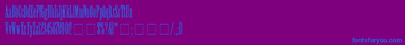 フォントViolaNormal – 紫色の背景に青い文字