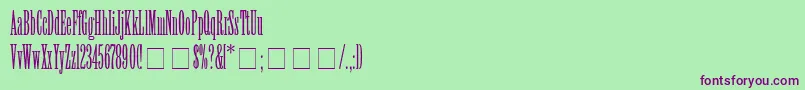 フォントViolaNormal – 緑の背景に紫のフォント
