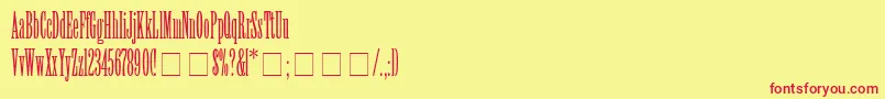 フォントViolaNormal – 赤い文字の黄色い背景