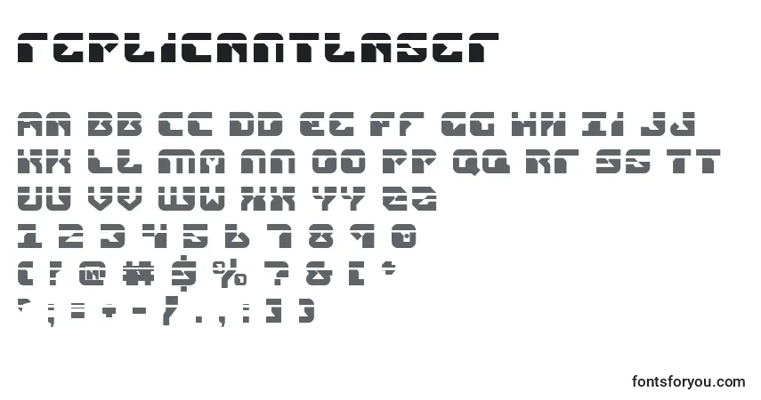 Schriftart Replicantlaser (138510) – Alphabet, Zahlen, spezielle Symbole