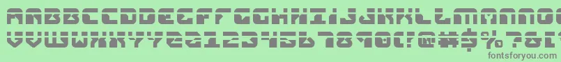 replicantlaser-Schriftart – Graue Schriften auf grünem Hintergrund