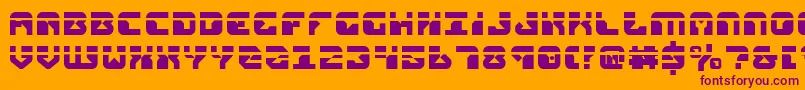 replicantlaser-fontti – violetit fontit oranssilla taustalla