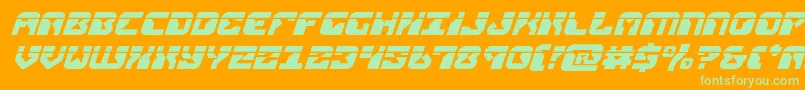 replicantlaserital Font – Green Fonts on Orange Background