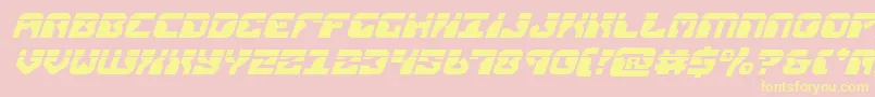 replicantlaserital-Schriftart – Gelbe Schriften auf rosa Hintergrund