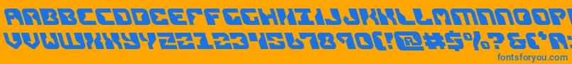 replicantleft Font – Blue Fonts on Orange Background