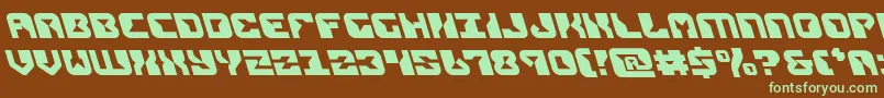 replicantleft-fontti – vihreät fontit ruskealla taustalla