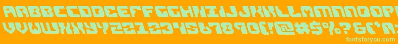 replicantleft Font – Green Fonts on Orange Background