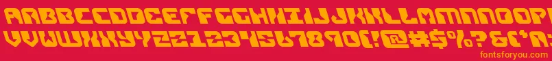 フォントreplicantleft – 赤い背景にオレンジの文字