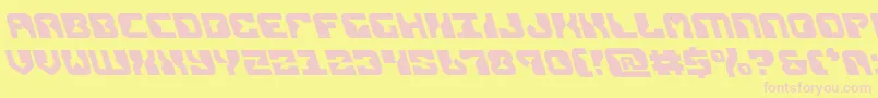 replicantleft-fontti – vaaleanpunaiset fontit keltaisella taustalla