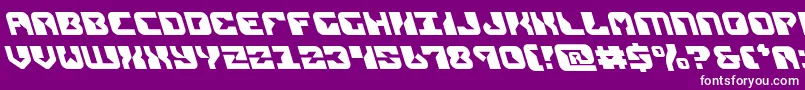 replicantleft-Schriftart – Weiße Schriften auf violettem Hintergrund