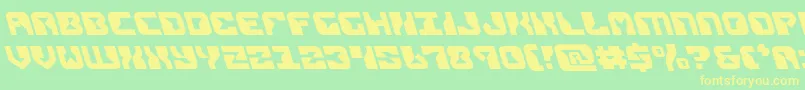 フォントreplicantleft – 黄色の文字が緑の背景にあります