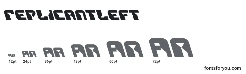 Размеры шрифта Replicantleft