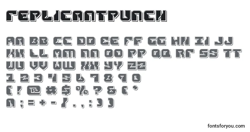 Replicantpunch-fontti – aakkoset, numerot, erikoismerkit