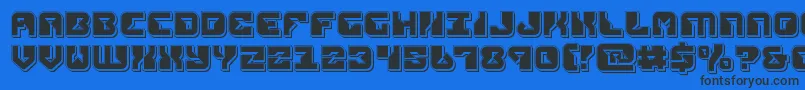 replicantpunch Font – Black Fonts on Blue Background