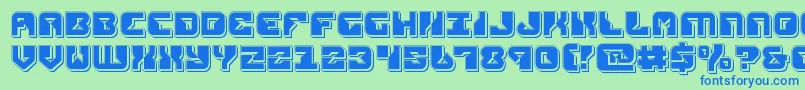 replicantpunch Font – Blue Fonts on Green Background