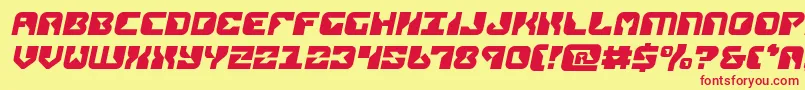 replicantsemital-Schriftart – Rote Schriften auf gelbem Hintergrund