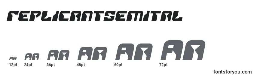 Replicantsemital Font Sizes