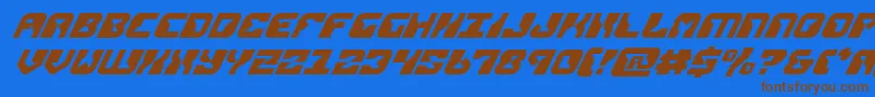 replicantsuperital Font – Brown Fonts on Blue Background