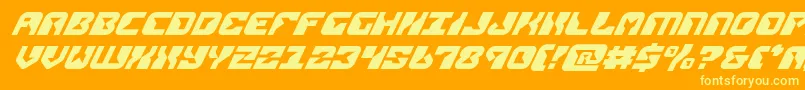 replicantsuperital Font – Yellow Fonts on Orange Background