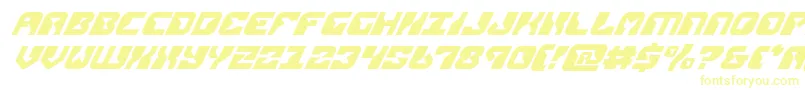 replicantsuperital-Schriftart – Gelbe Schriften auf weißem Hintergrund