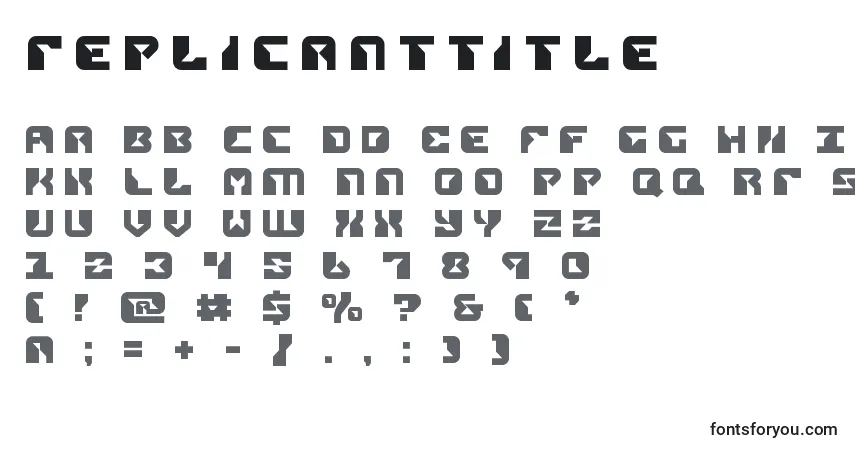 Czcionka Replicanttitle – alfabet, cyfry, specjalne znaki