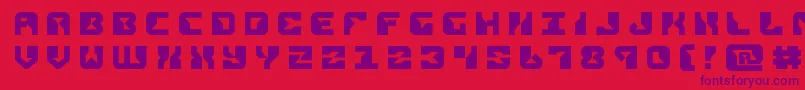 replicanttitle-Schriftart – Violette Schriften auf rotem Hintergrund