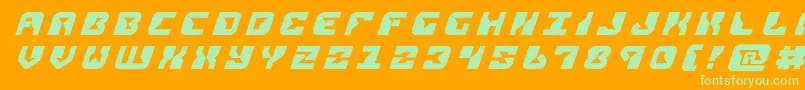 replicanttitleital Font – Green Fonts on Orange Background