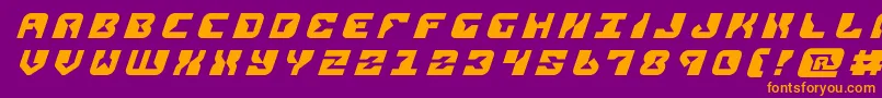 replicanttitleital-Schriftart – Orangefarbene Schriften auf violettem Hintergrund