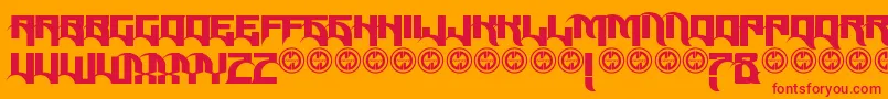 Reposed Font – Red Fonts on Orange Background