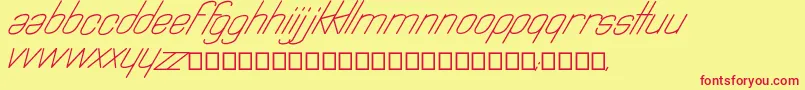 Astralia-Schriftart – Rote Schriften auf gelbem Hintergrund