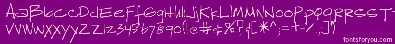Czcionka REPROB   – różowe czcionki na fioletowym tle