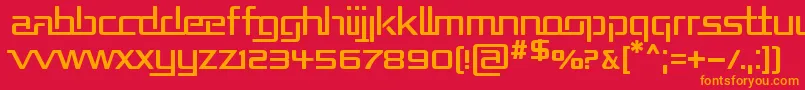 フォントREPUB    – 赤い背景にオレンジの文字