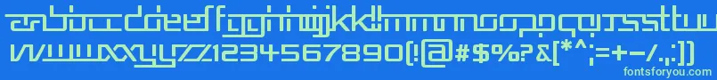 REPUB5   Font – Green Fonts on Blue Background