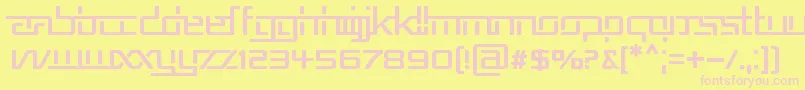 REPUB5  -fontti – vaaleanpunaiset fontit keltaisella taustalla