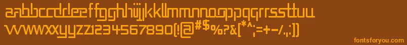 REPUCN  -Schriftart – Orangefarbene Schriften auf braunem Hintergrund