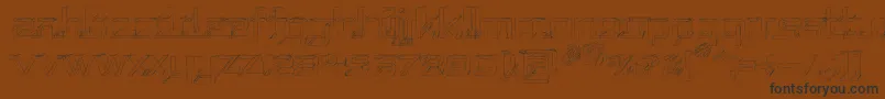 フォントREPUSK   – 黒い文字が茶色の背景にあります