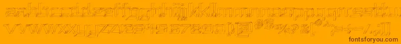 REPUSK  -Schriftart – Braune Schriften auf orangefarbenem Hintergrund