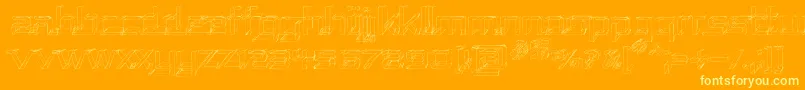 REPUSK  -Schriftart – Gelbe Schriften auf orangefarbenem Hintergrund