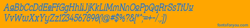 Strsluni Font – Blue Fonts on Orange Background